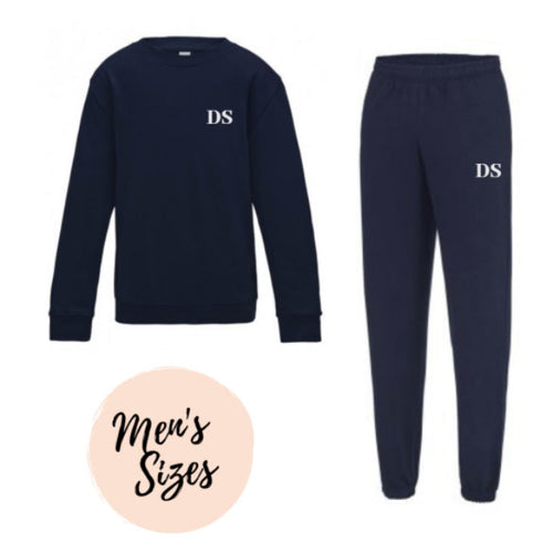 Embroidered Mens Navy Lounge Set