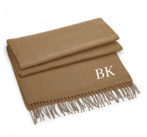 Embroidered Camel Scarf