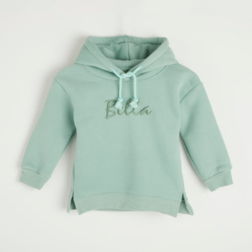 Embroidered Teal Bunny Ear Hoodie