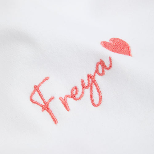 Embroidered Heart Hooded Top