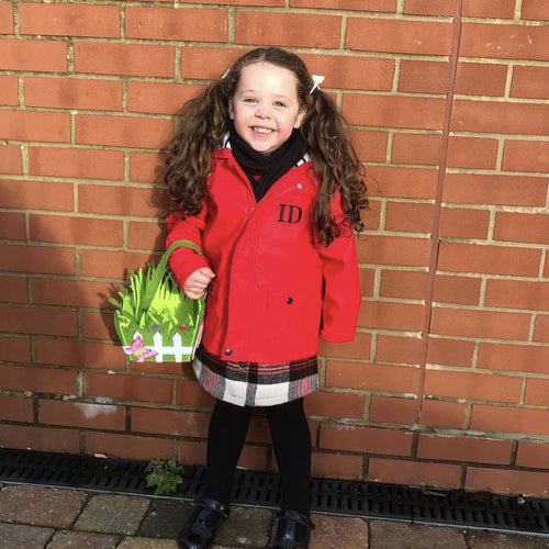 Embroidered Red Rain Jacket