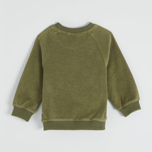 Embroidered Khaki Towelling Cotton Lounge Set