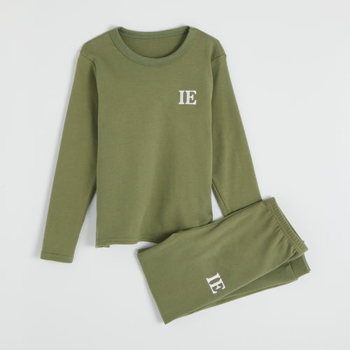 Embroidered Khaki Luxury Lounge Set