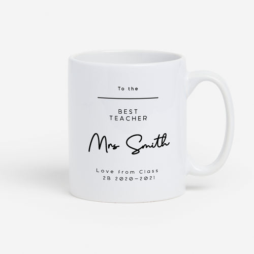 Best Teacher Script Mug
