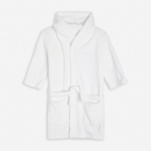 Embroidered White Classic Dressing Gown