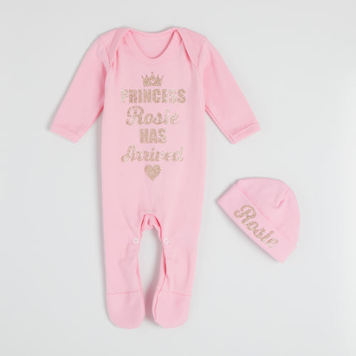 Personalised Princess Arrival Babygrow Hat