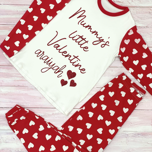 Personalised Little Valentine Pyjamas