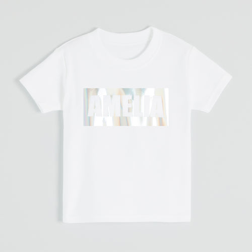 Personalised Iridescent Block T-Shirt