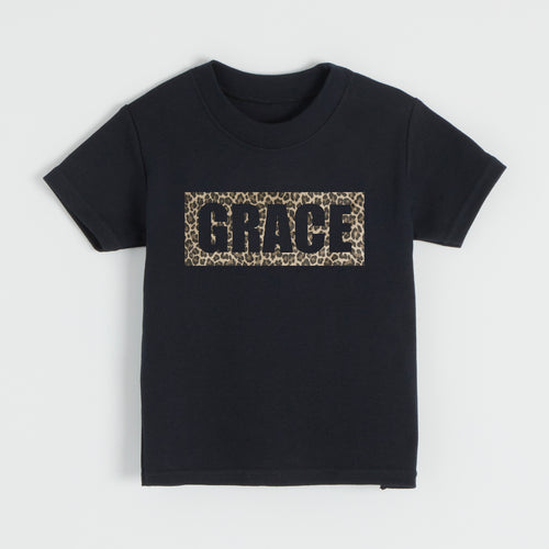 Personalised Leopard Block T-Shirt