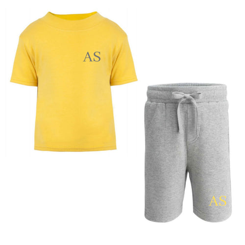 Embroidered Yellow & Grey Summer Set