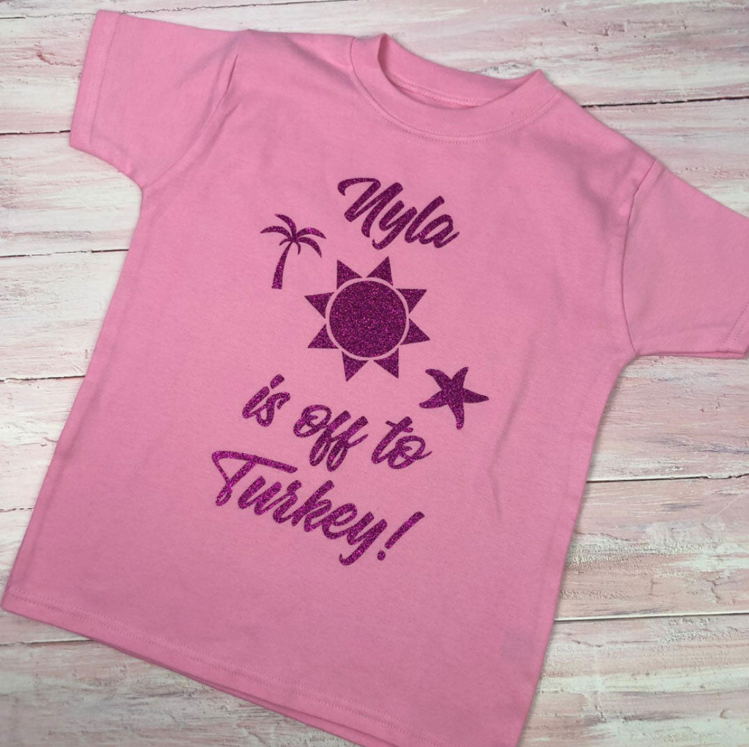 Gentagen mundstykke Tag fat Children's Personalised Holiday T-shirt | Dollymix Boutique – Dollymix  Boutique Store