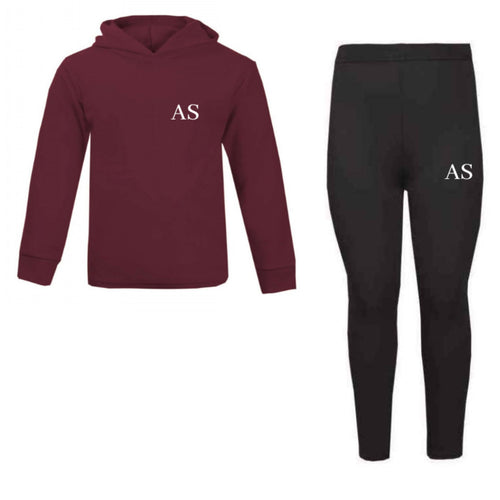 Personalised Maroon Black Lounge Set