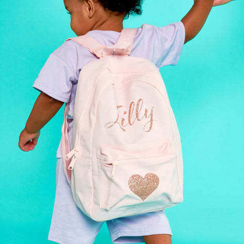 Personalised Mini Powder Pink Backpack