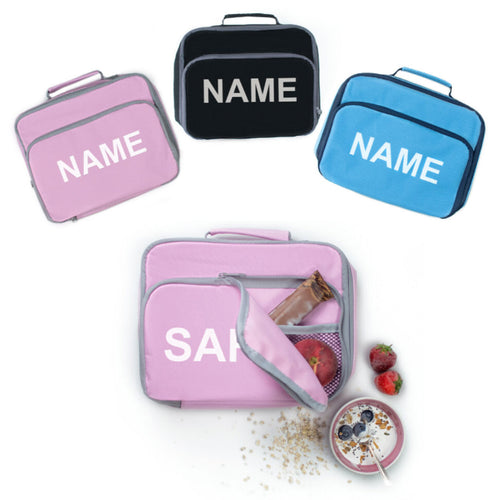 Personalised Black Lunch Bag