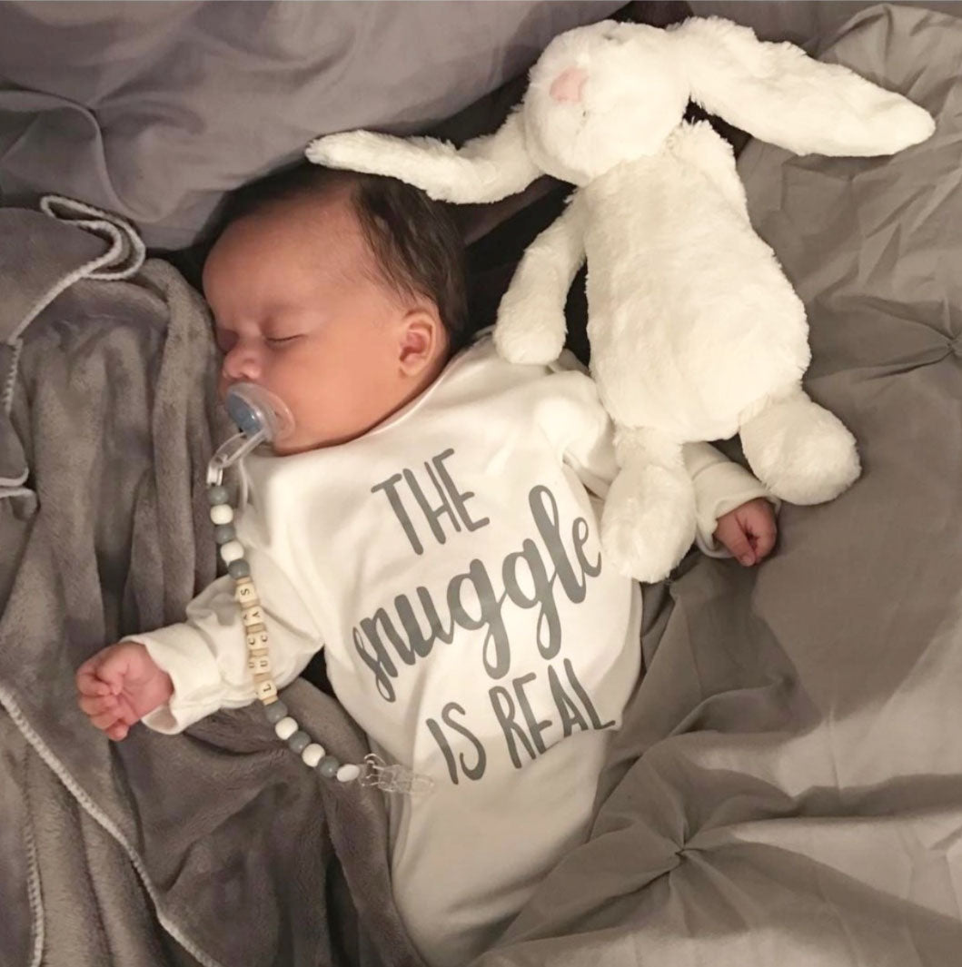 Customised Snuggle Is Real Babygrow Dollymix Boutique – Dollymix