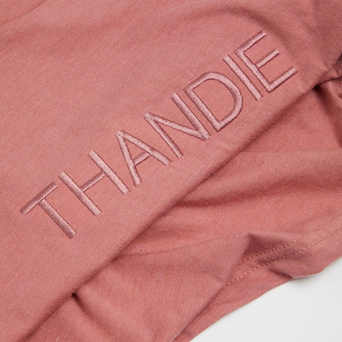Embroidered Mauve Mono T-shirt