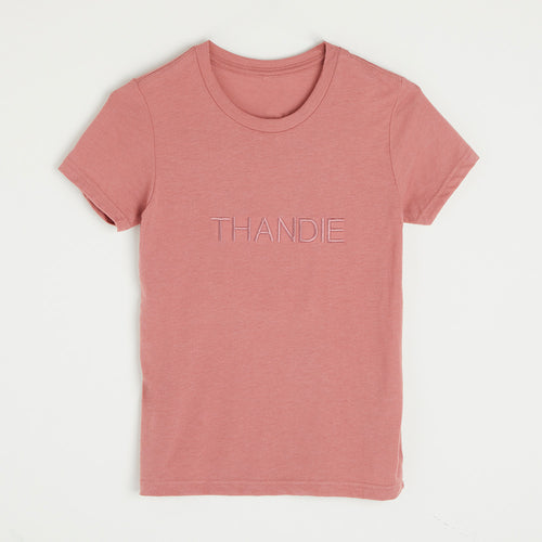 Embroidered Mauve Mono T-shirt