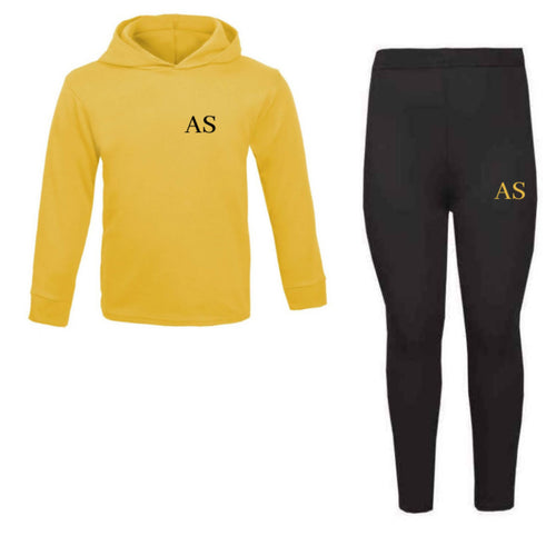 Personalised Yellow & Black Hooded Lounge Set