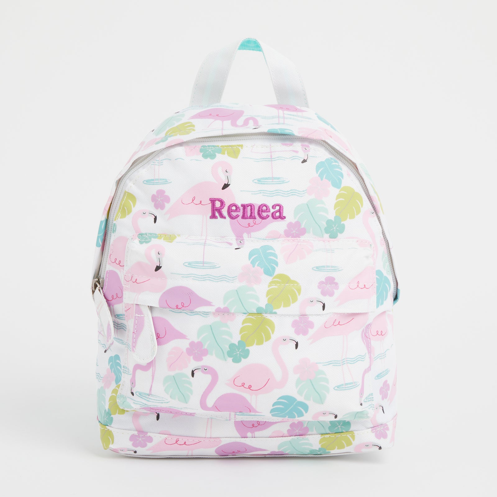 Embroidered Mini Flamingo Backpack