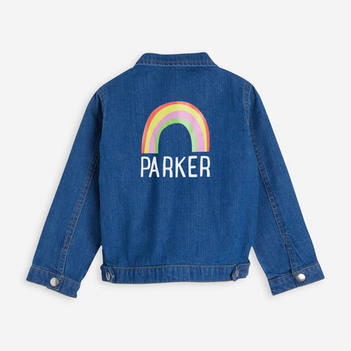 Personalised Rainbow Denim Jacket
