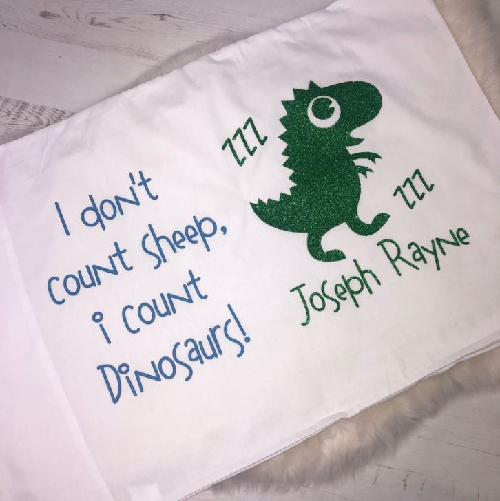 Personalised Dinosaur Pillowcase
