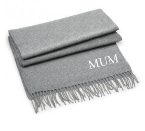 Embroidered Grey Scarf