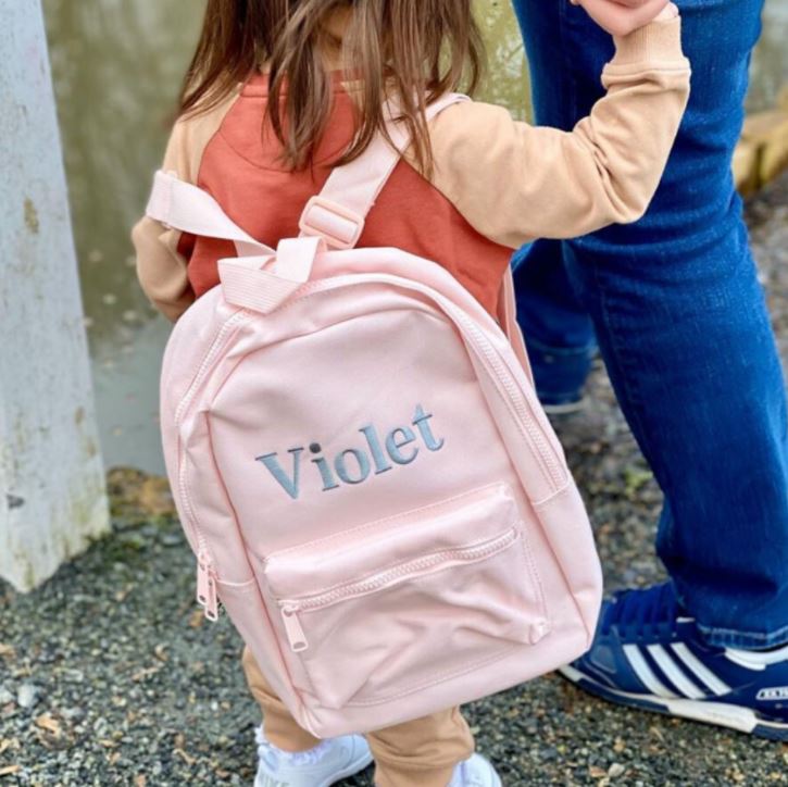 Embroidered Mini Powder Pink Backpack