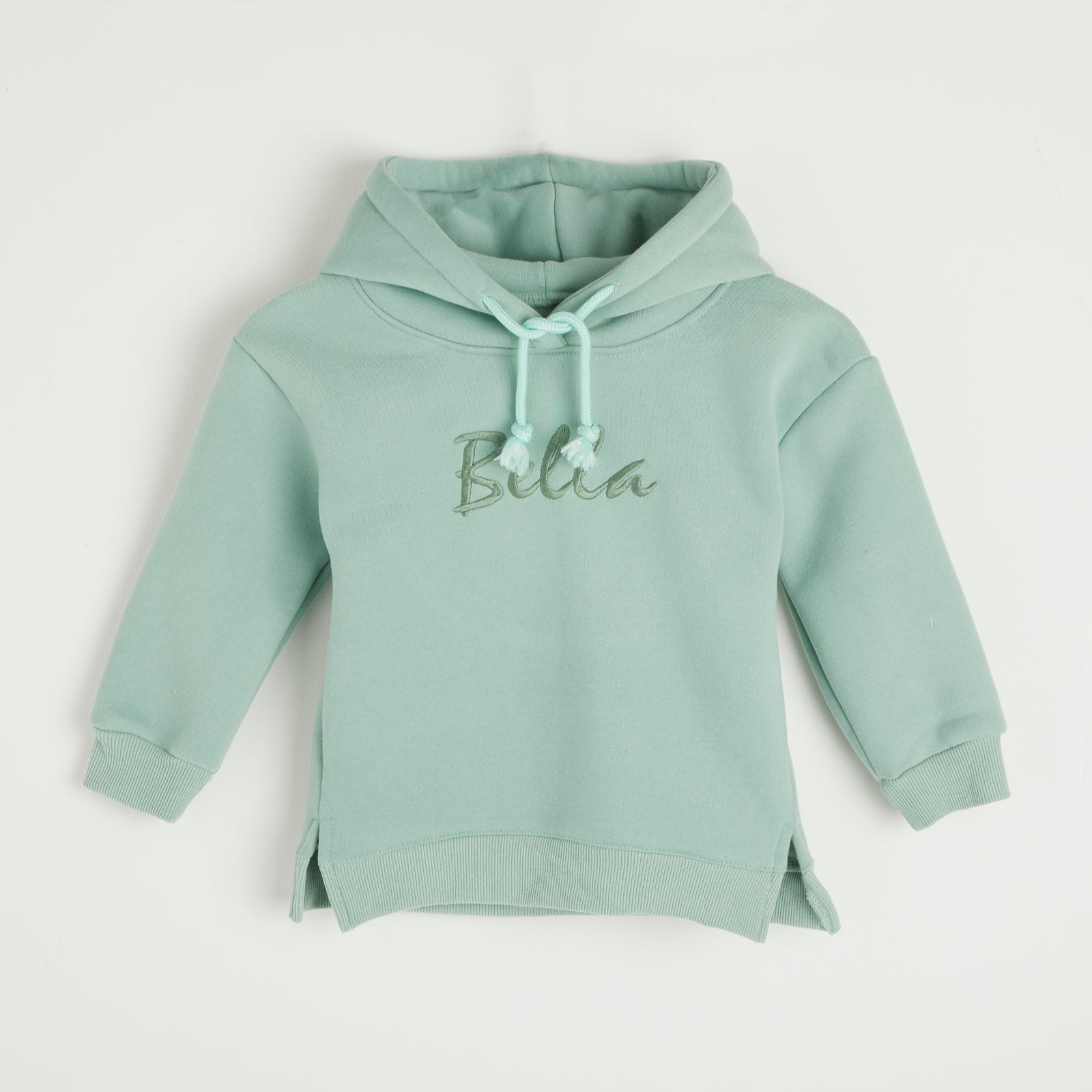 Embroidered Teal Bunny Ear Hoodie