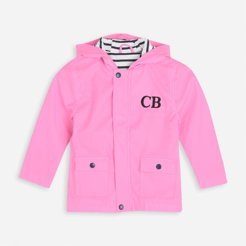 Embroidered Pink Rain Jacket