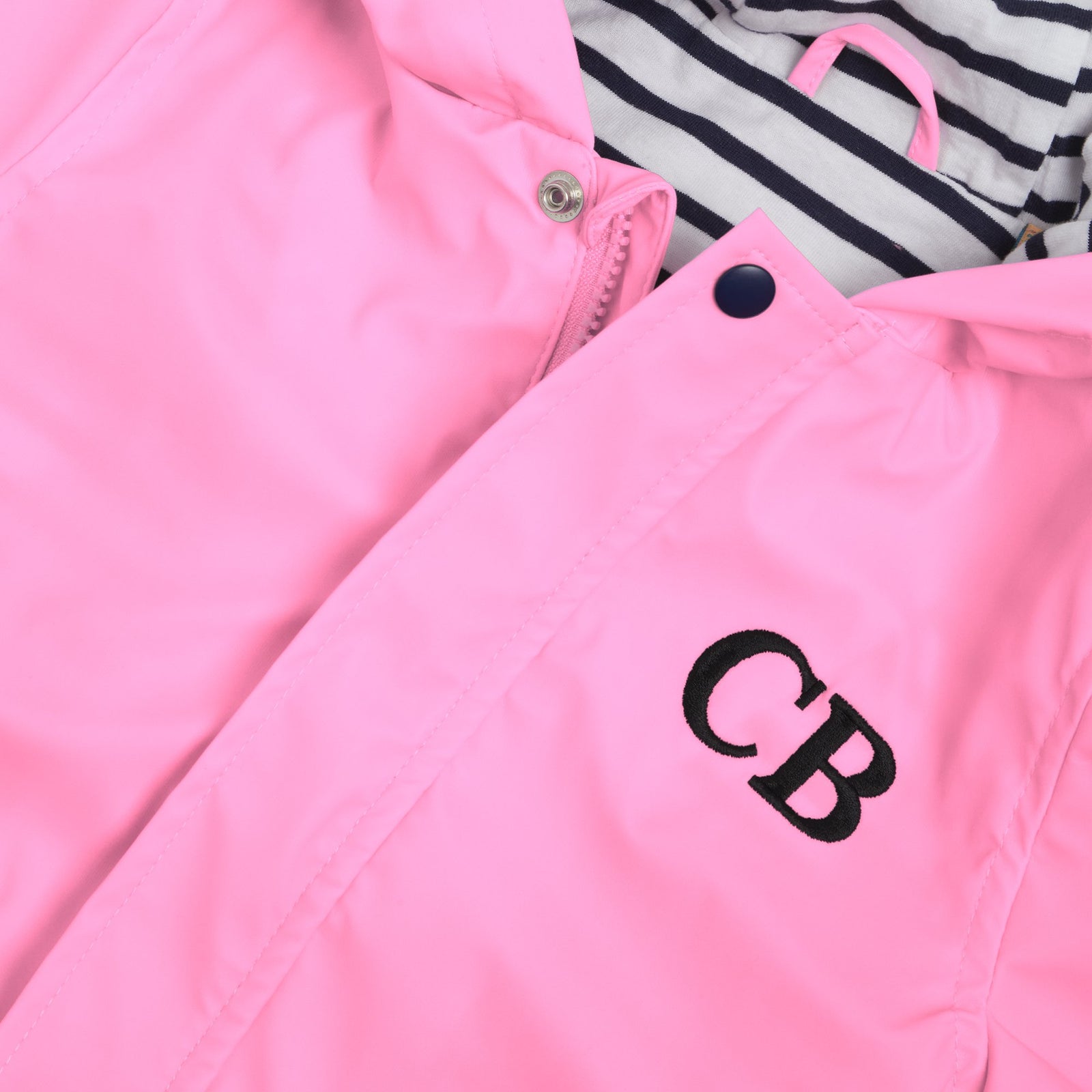 Embroidered Pink Rain Jacket