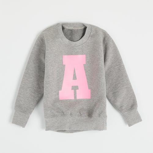 Personalised Grey Varsity Letter Sweater