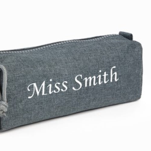 Personalised Grey Pencil Case