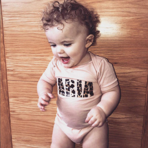 Personalised Mini Peach Bodysuit
