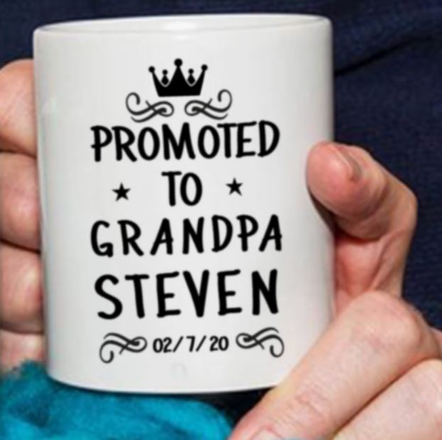 Personalised Promoted to Grandpa Mug
