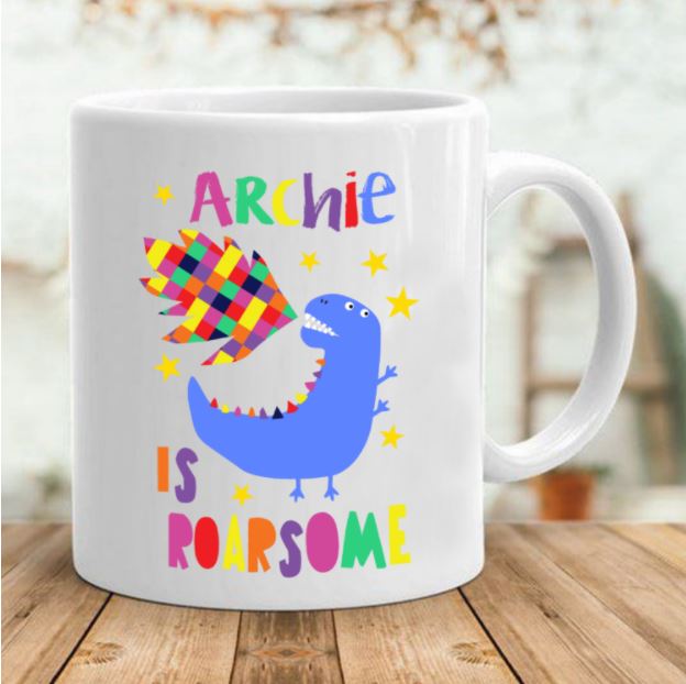 Personalised Roarsome Dinosaur Mug