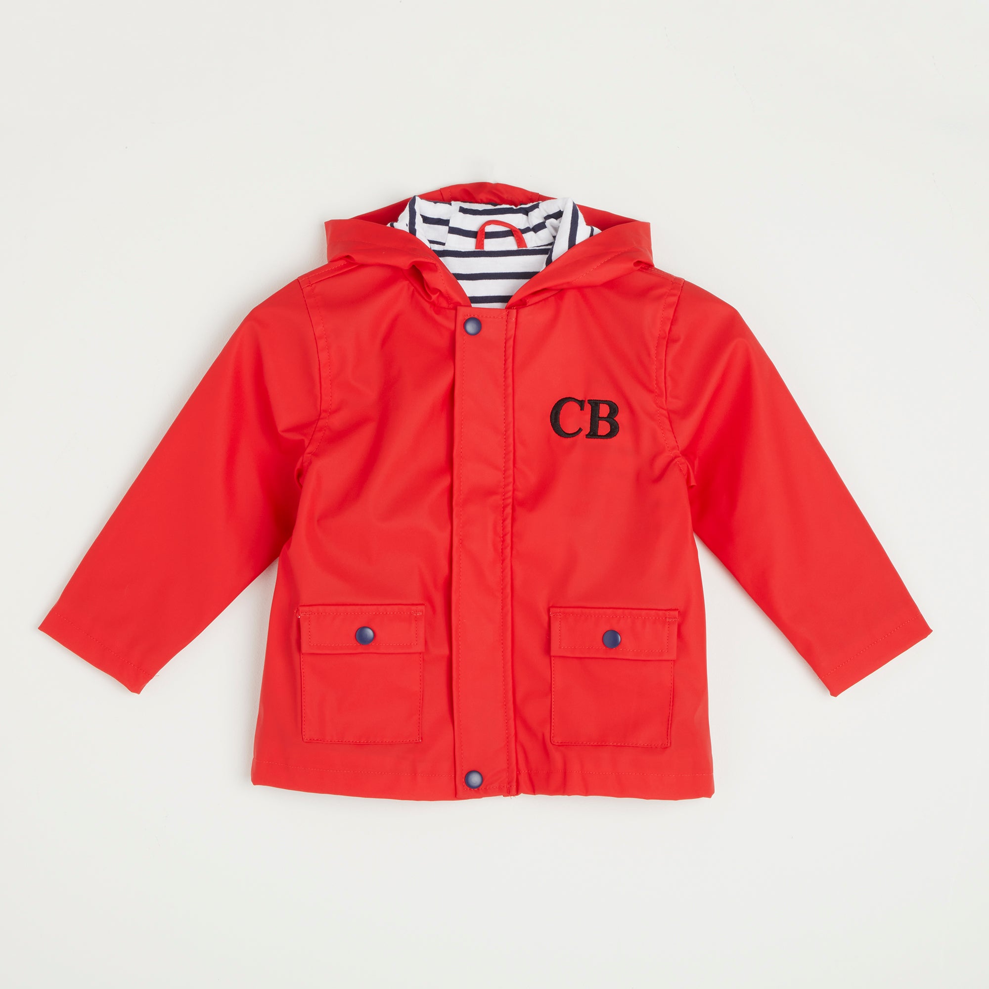 Embroidered Red Rain Jacket