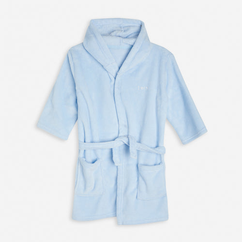 Embroidered Baby Blue Classic Dressing Gown
