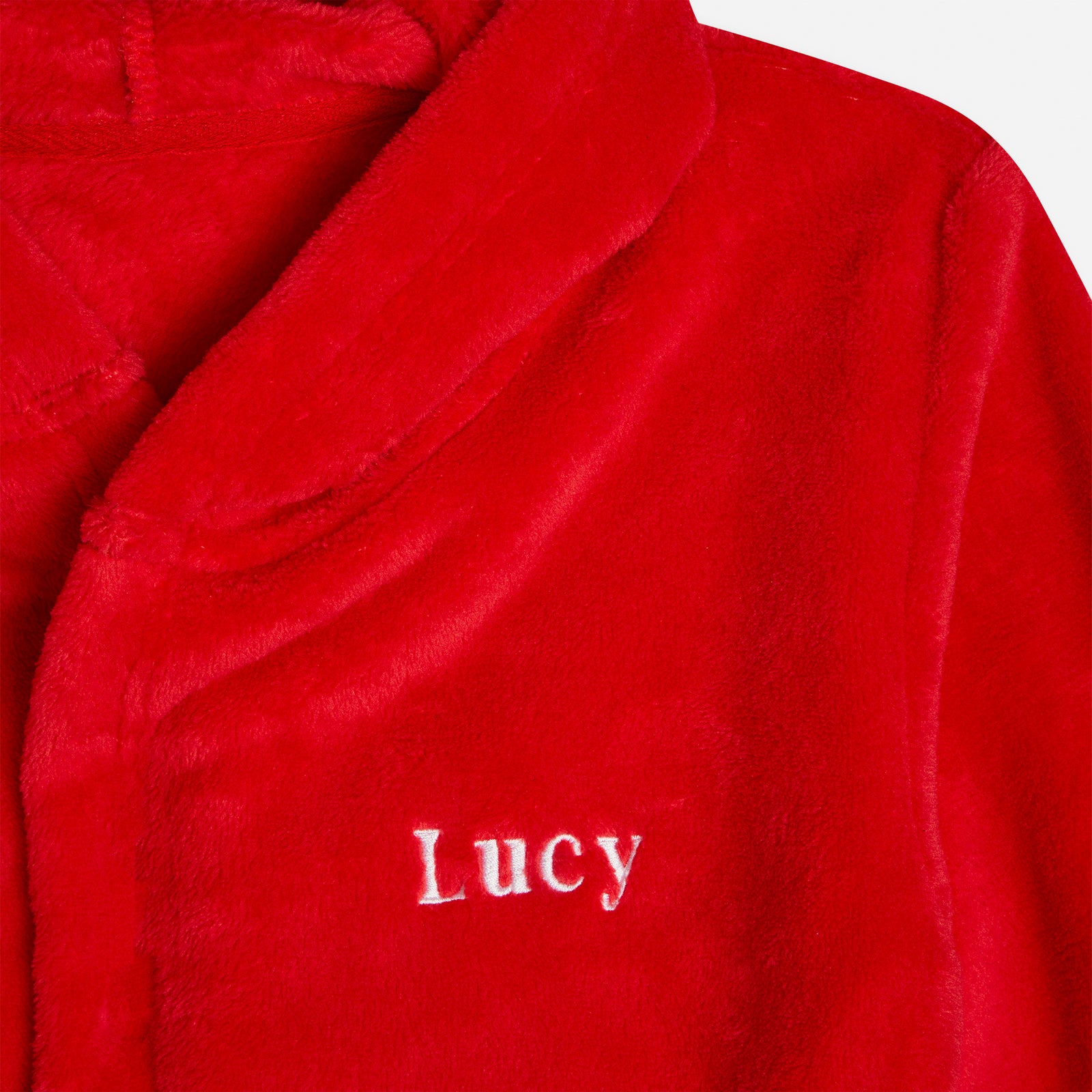 Embroidered Red Classic Dressing Gown