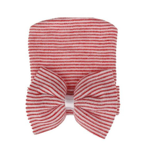 Red Striped Bow Hat