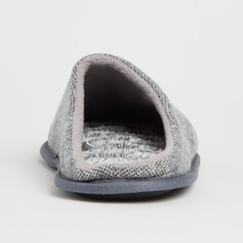 Personalised Mens Grey Tweed Slippers