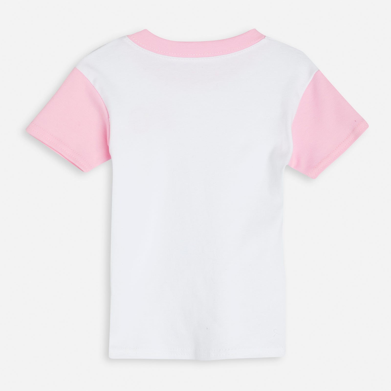 Embroidered Baby Pink & White Raglan Summer Set
