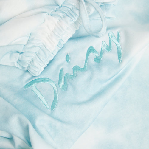 Embroidered Teal Tie Dye Lounge Set