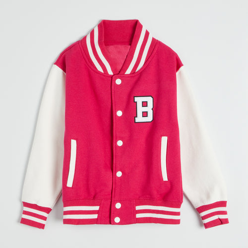 Alphabet Pink Varsity Jacket