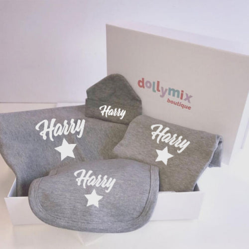 Personalised Grey Boxed Gift Set