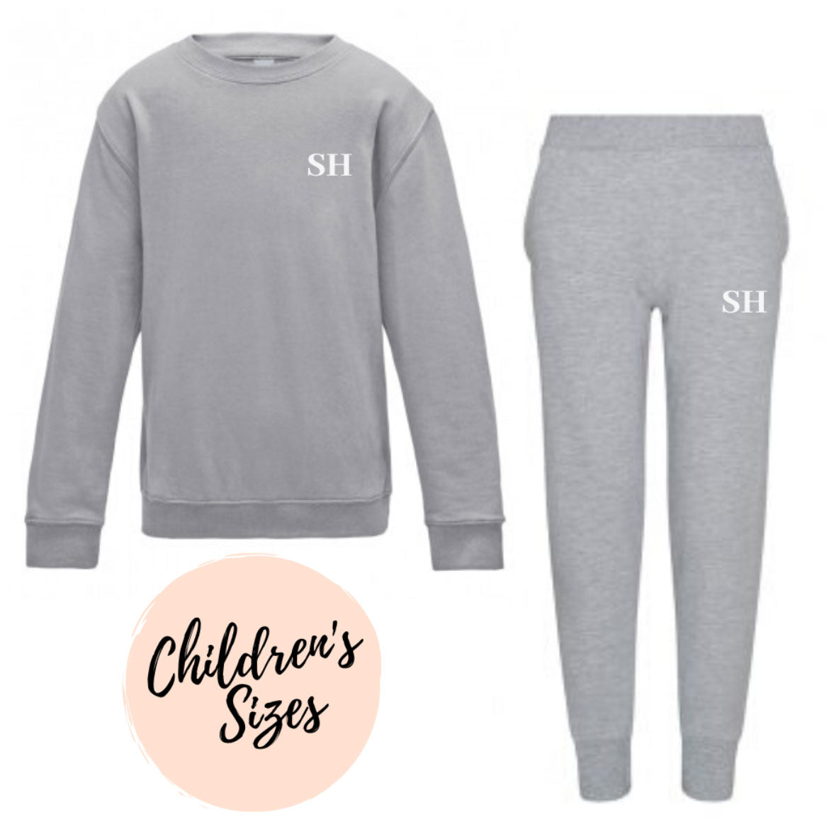 Embroidered Childrens Grey Lounge Set