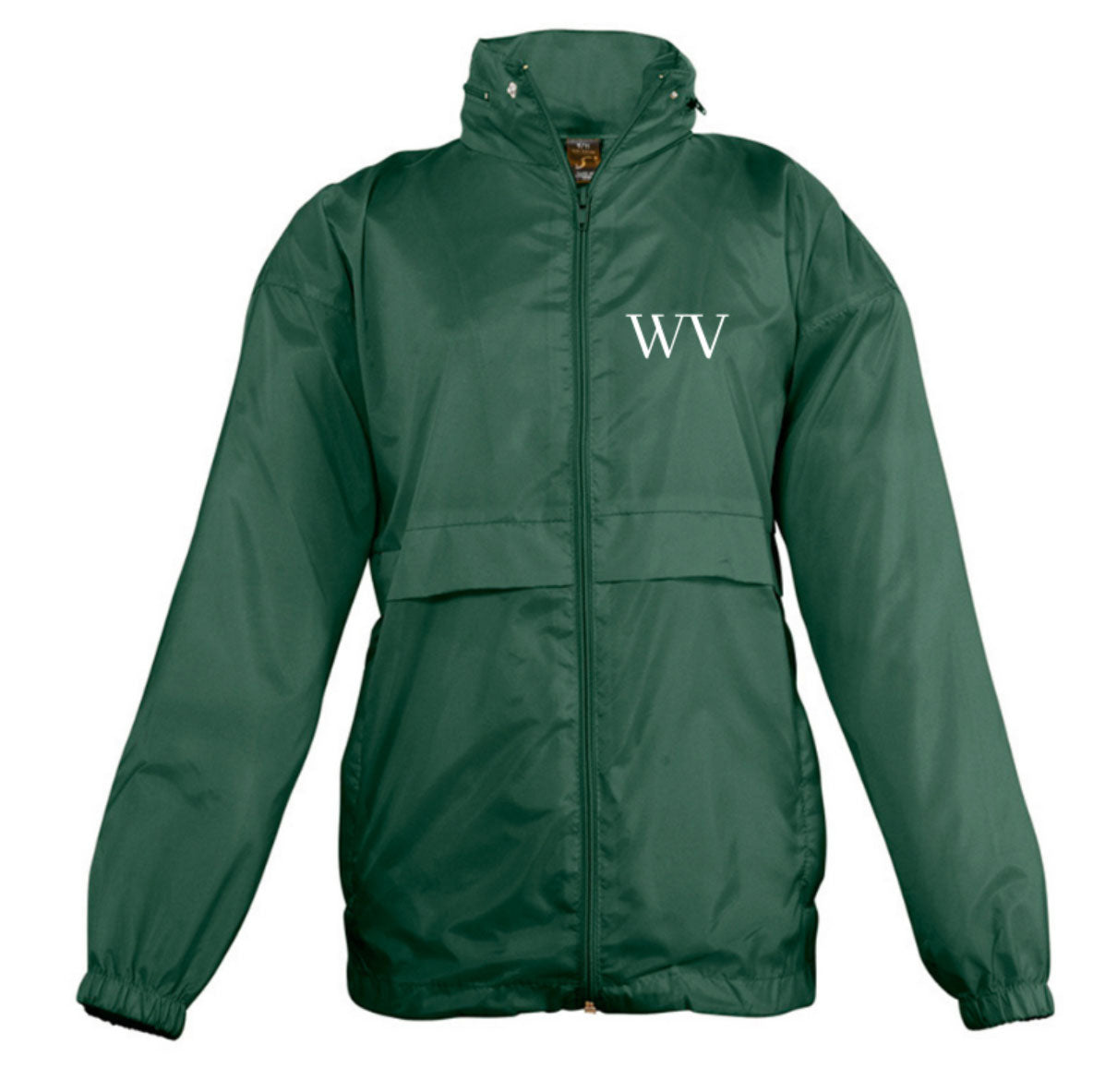 Embroidered Forest Green Windbreaker Jacket