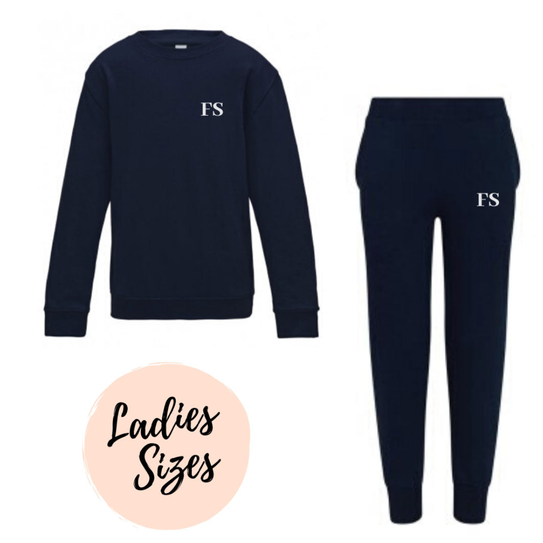Embroidered Ladies Navy Lounge Set