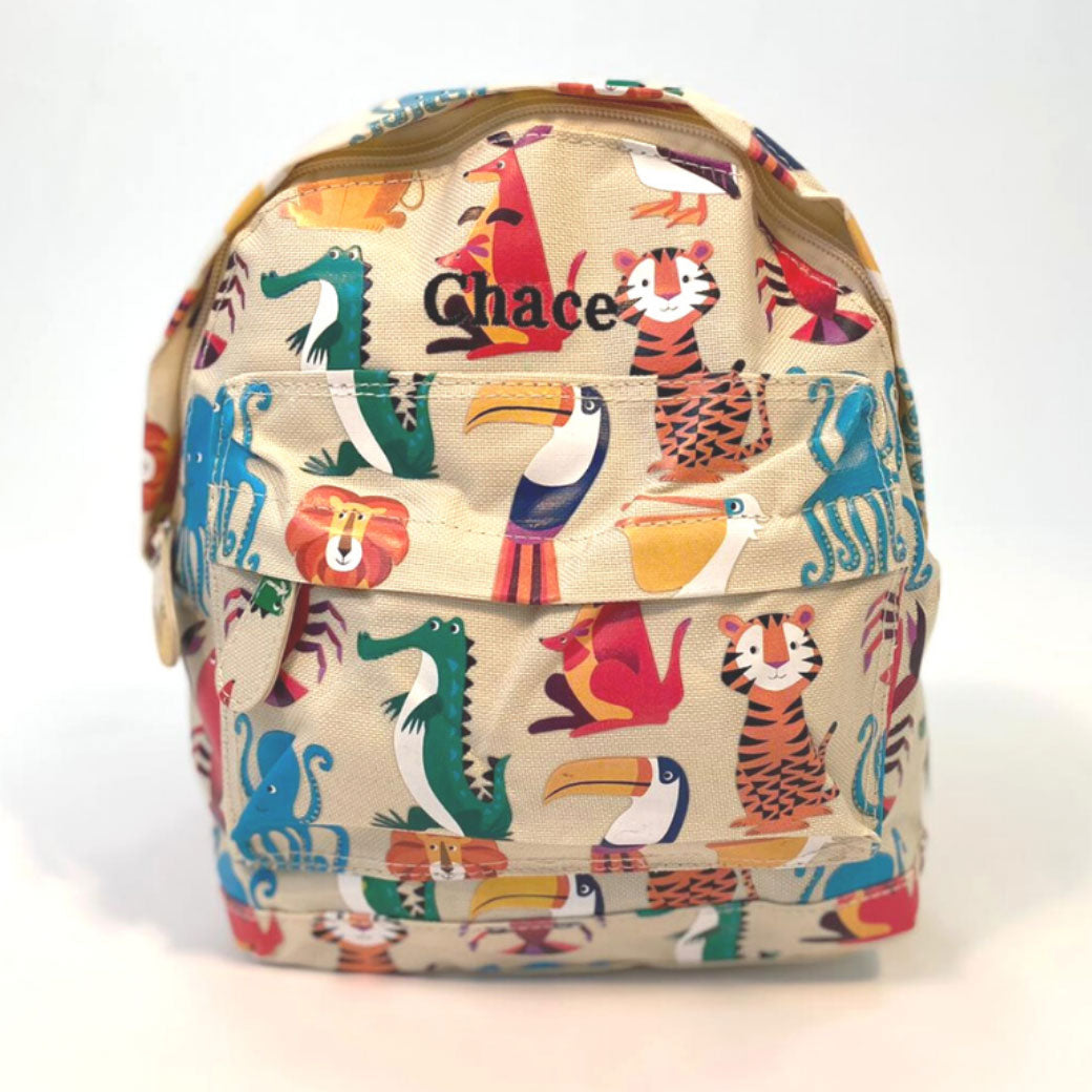 Embroidered Mini Colourful Creatures Backpack