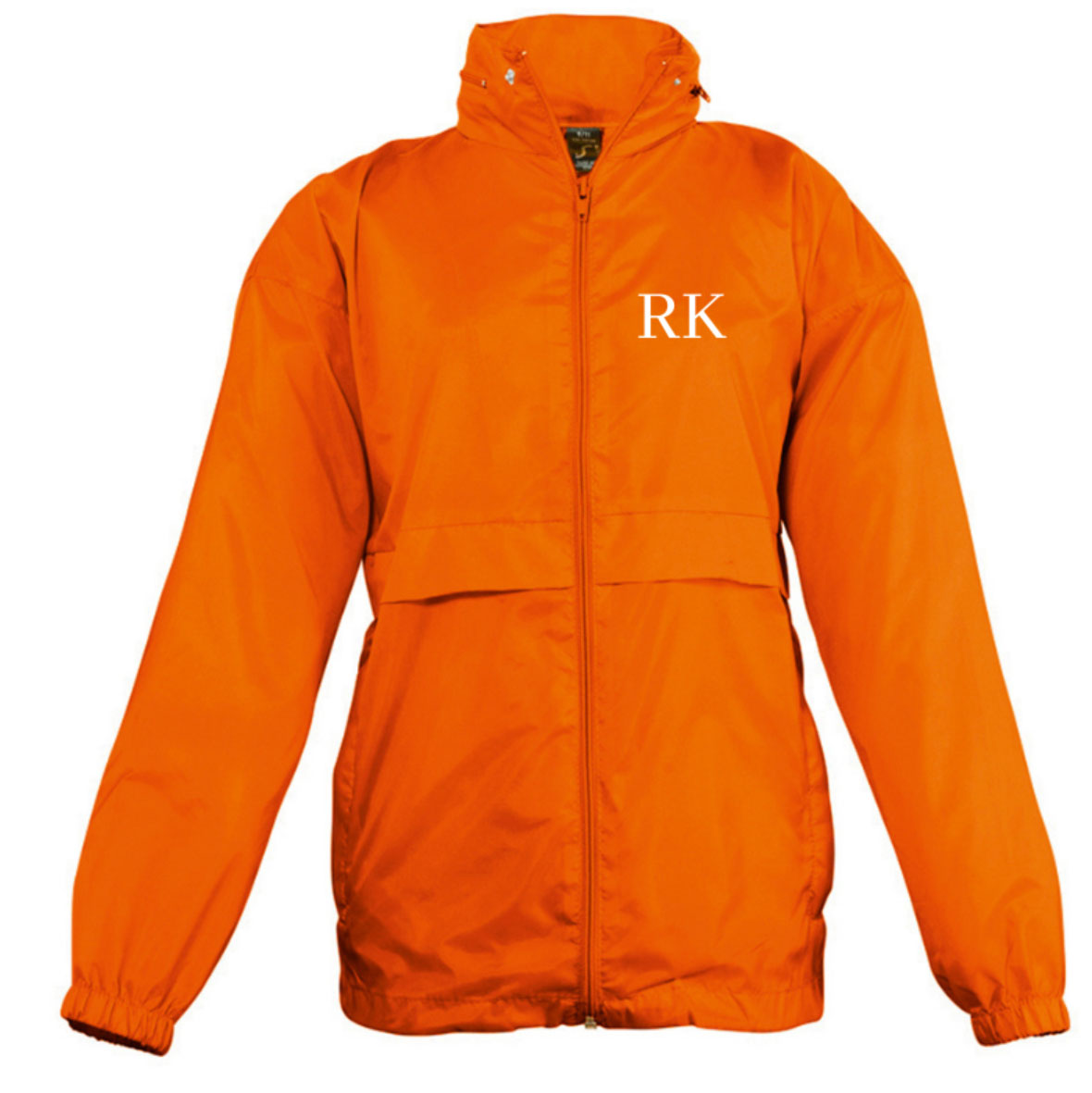 Embroidered Orange Windbreaker Jacket