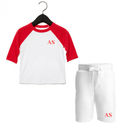 Embroidered Red & White Summer Set